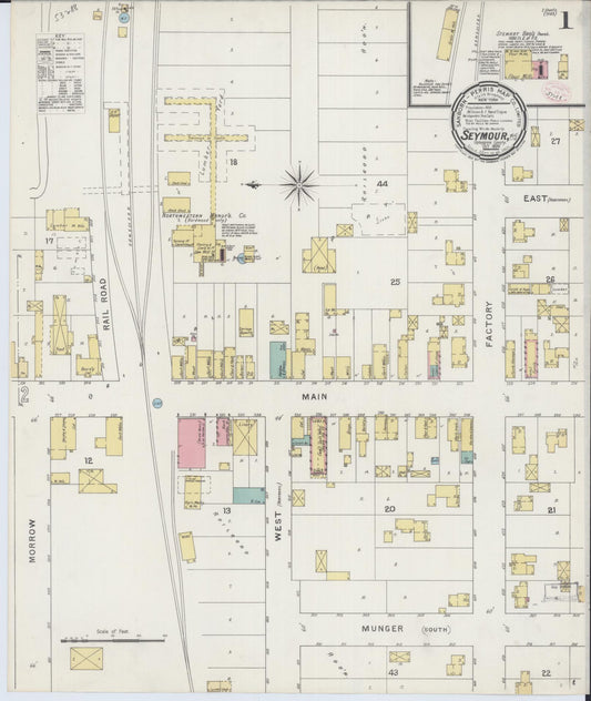 Sanborn Fire Insurance Map from Seymour, Outagamie County, Wisconsin (1894), Sheet #0001 - Complete Map Set gallery image, historic Sanborn map, vintage wall art, Wisconsin Wisconsin