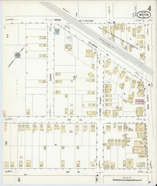 Sanborn Fire Insurance Map from Winton, Lackawanna County, Pennsylvania (1912), Sheet #0004 - Historic Sanborn Fire Insurance Map Print, vintage old map wall art, antique decor, genealogy gift, Pennsylvania Pennsylvania map