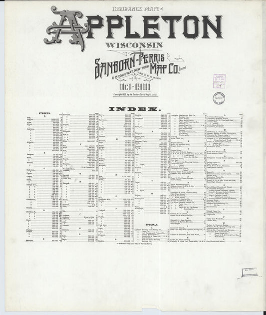 Appleton, Outagamie County, Wisconsin (1901) – Sanborn Fire Insurance Map – Map View