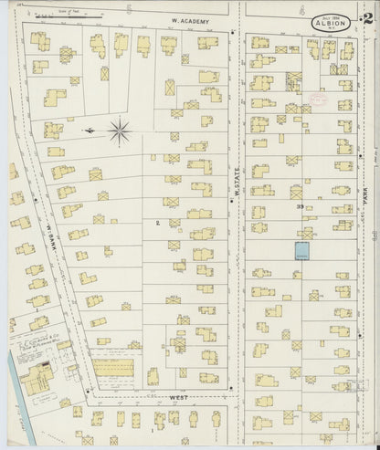 Sanborn Fire Insurance Map from Albion, Orleans County, New York (1894), Sheet #0002 - Complete Map Set gallery image, historic Sanborn map, vintage wall art, New York New York