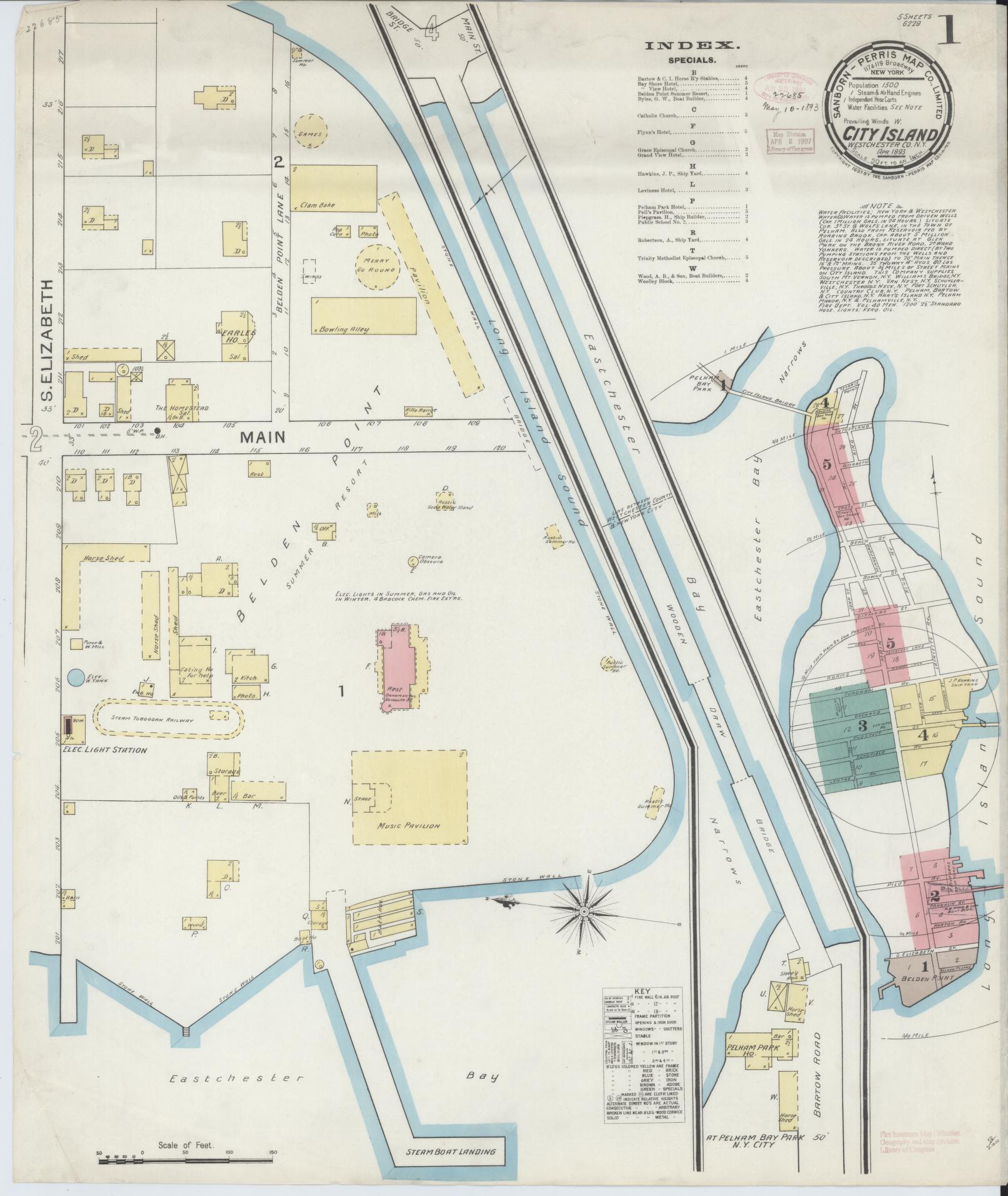 Sanborn Fire Insurance Map from City Island, Bronx County, New York. (1893) – Historic Sanborn Fire Insurance Map Print