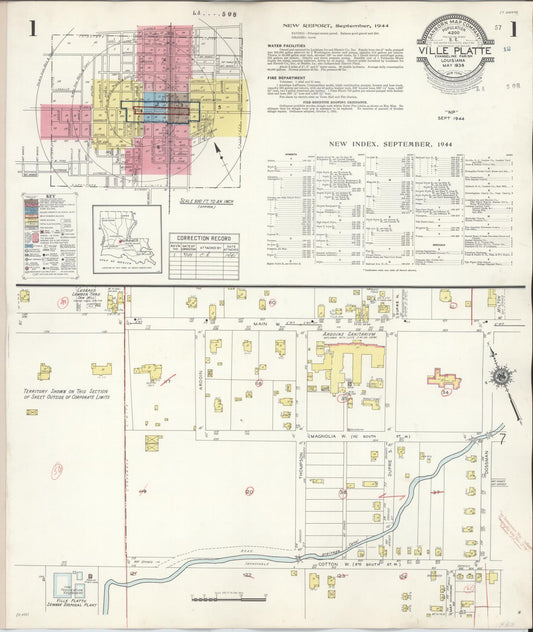 Sanborn Fire Insurance Map from Ville Platte, Evangeline Parish, Louisiana. (1944) – Historic Sanborn Fire Insurance Map Print