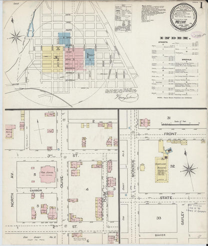Sanborn Fire Insurance Map from Media, Delaware County, Pennsylvania (1887), Sheet #0001 - Historic Sanborn Fire Insurance Map Print, vintage old map wall art, antique decor, genealogy gift, Pennsylvania Pennsylvania map