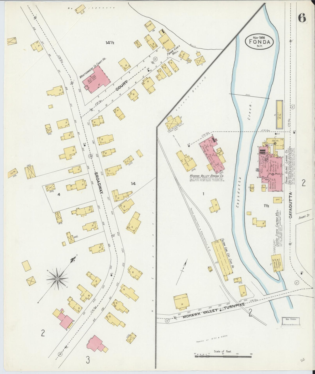 Sanborn Fire Insurance Map from Fonda, Montgomery County, New York (1906), Sheet #0006 - Complete Map Set gallery image, historic Sanborn map, vintage wall art, New York New York