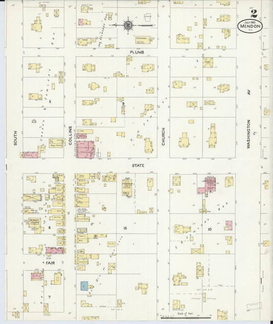 Sanborn Fire Insurance Map from Mendon, Adams County, Illinois (1910), Sheet #0002 - Historic Sanborn Fire Insurance Map Print, vintage old map wall art, antique decor, genealogy gift, Illinois Illinois map
