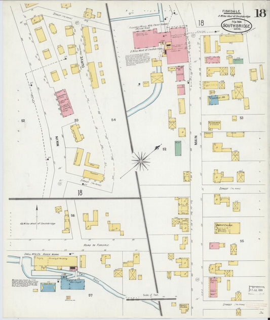 Sanborn Fire Insurance Map from Southbridge, Worcester County, Massachusetts (1904), Sheet #0018 - Historic Sanborn Fire Insurance Map Print, vintage old map wall art, antique decor, genealogy gift, Massachusetts Massachusetts map