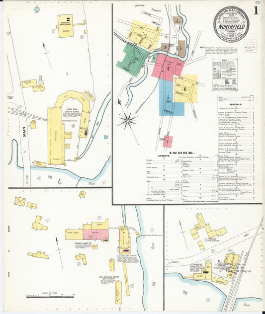 Sanborn Fire Insurance Map from Northfield, Washington County, Vermont (1903), Sheet #0001 - Historic Sanborn Fire Insurance Map Print, vintage old map wall art, antique decor, genealogy gift, Vermont Vermont map