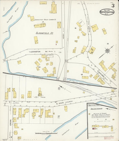 Sanborn Fire Insurance Map from North Stratford, Coos County, New Hampshire (1921), Sheet #0003 - Complete Map Set gallery image, historic Sanborn map, vintage wall art, New Hampshire New Hampshire