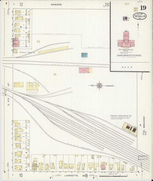 Sanborn Fire Insurance Map from Sedalia, Pettis County, Missouri (1914), Sheet #0019 - Historic Sanborn Fire Insurance Map Print, vintage old map wall art, antique decor, genealogy gift, Missouri Missouri map