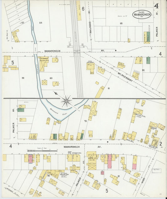 Sanborn Fire Insurance Map from Mamaroneck, Westchester County, New York (1902), Sheet #0004 - Historic Sanborn Fire Insurance Map Print, vintage old map wall art, antique decor, genealogy gift, New York New York map