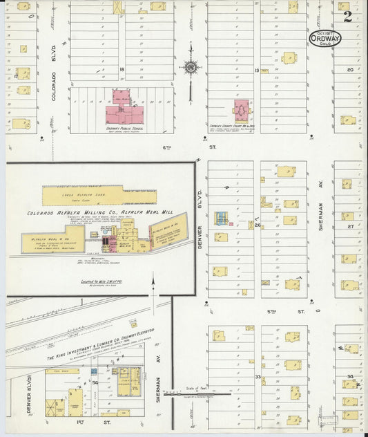 Sanborn Fire Insurance Map from Ordway, Croweley County, Colorado (1917), Sheet #0002 - Historic Sanborn Fire Insurance Map Print, vintage old map wall art, antique decor, genealogy gift, Colorado Colorado map