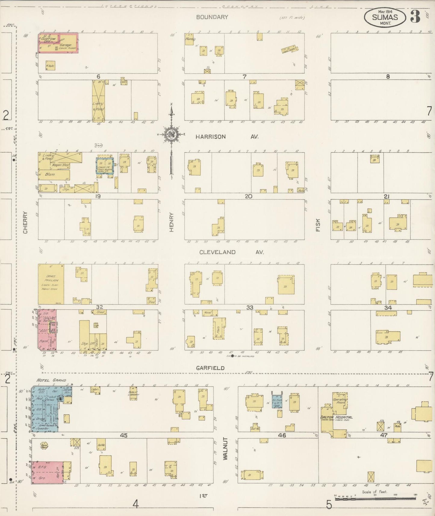Sanborn Fire Insurance Map from Sumas, Whatcom County, Washington (1914), Sheet #0003 - Complete Map Set gallery image, historic Sanborn map, vintage wall art, Washington Washington