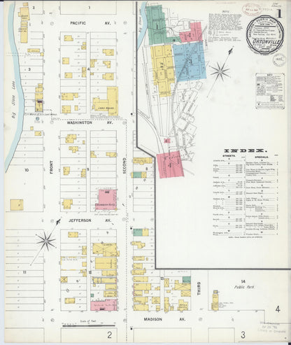 Sanborn Fire Insurance Map from Ortonville, Big Stone County, Minnesota (1899), Sheet #0001 - Complete Map Set gallery image, historic Sanborn map, vintage wall art, Minnesota Minnesota