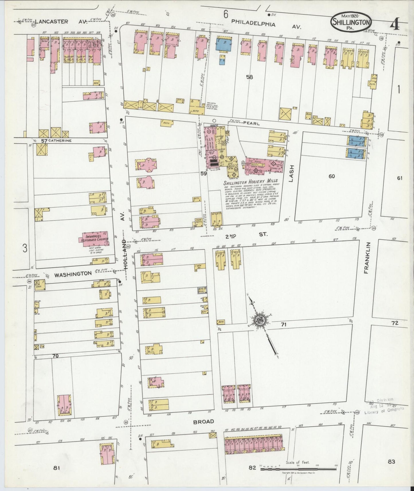 Sanborn Fire Insurance Map from Shillington, Berks County, Pennsylvania (1920), Sheet #0004 - Complete Map Set gallery image, historic Sanborn map, vintage wall art, Pennsylvania Pennsylvania
