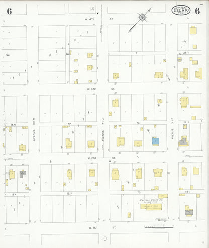 Sanborn Fire Insurance Map from Del Rio, Val Verde County, Texas (1930), Sheet #0006 - Complete Map Set gallery image, historic Sanborn map, vintage wall art, Texas Texas