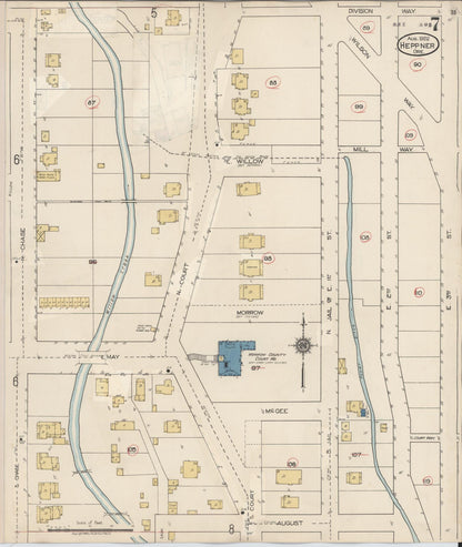 Sanborn Fire Insurance Map from Heppner, Morrow County, Oregon (1932), Sheet #0007 - Complete Map Set gallery image, historic Sanborn map, vintage wall art, Oregon Oregon