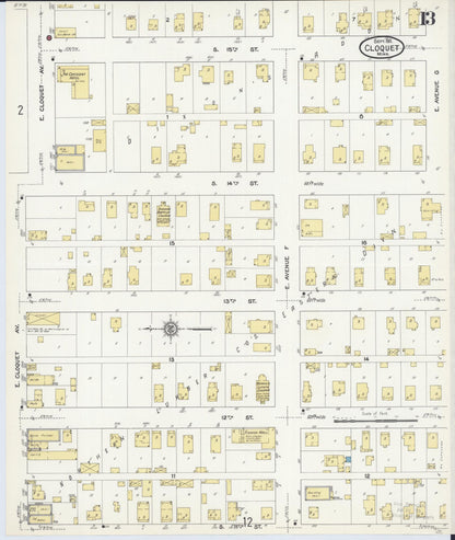 Sanborn Fire Insurance Map from Cloquet, Carlton County, Minnesota (1911), Sheet #0013 - Complete Map Set gallery image, historic Sanborn map, vintage wall art, Minnesota Minnesota