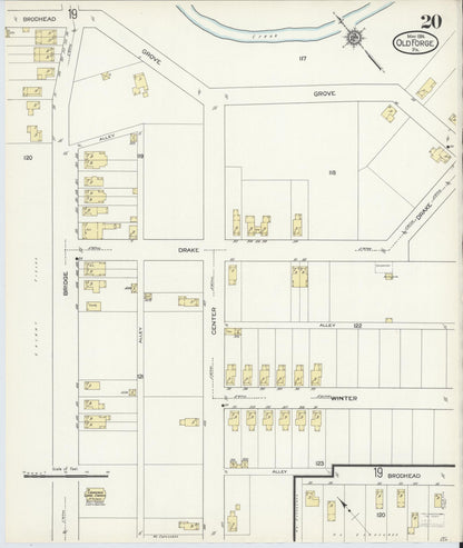Sanborn Fire Insurance Map from Old Forge, Lackawanna County, Pennsylvania (1914), Sheet #0020 - Historic Sanborn Fire Insurance Map Print, vintage old map wall art, antique decor, genealogy gift, Pennsylvania Pennsylvania map