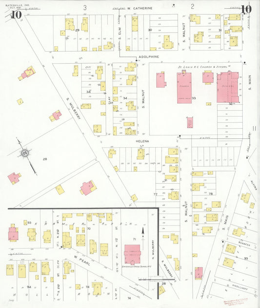 Sanborn Fire Insurance Map from Batesville, Ripley County, Indiana (1931), Sheet #0010 - Historic Sanborn Fire Insurance Map Print, vintage old map wall art, antique decor, genealogy gift, Indiana Indiana map