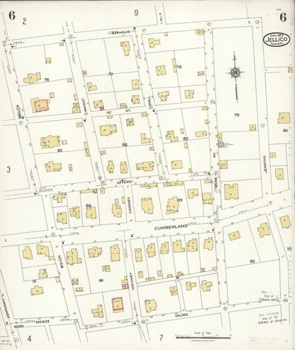 Sanborn Fire Insurance Map from Jellico, Whitley County, Ky., and Campbell County, Tenna, Kentucky (1923), Sheet #0006 - Complete Map Set gallery image, historic Sanborn map, vintage wall art, Kentucky Kentucky
