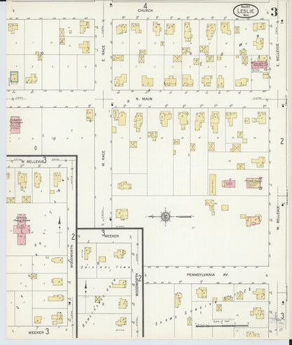 Sanborn Fire Insurance Map from Leslie, Ingham County, Michigan (1913), Sheet #0003 - Complete Map Set gallery image, historic Sanborn map, vintage wall art, Michigan Michigan