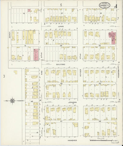 Sanborn Fire Insurance Map from Garrett, De Kalb County, Indiana (1914), Sheet #0004 - Complete Map Set gallery image, historic Sanborn map, vintage wall art, Indiana Indiana
