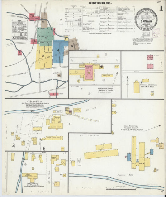 Sanborn Fire Insurance Map from Canton, Bradford County, Pennsylvania (1903), Sheet #0001 - Historic Sanborn Fire Insurance Map Print, vintage old map wall art, antique decor, genealogy gift, Pennsylvania Pennsylvania map