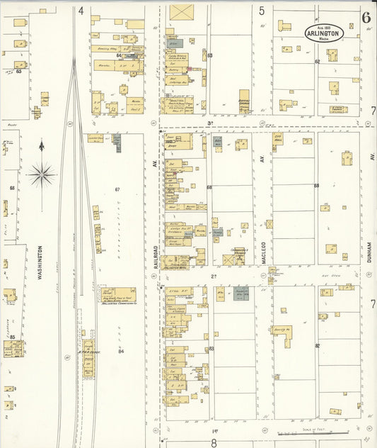 Sanborn Fire Insurance Map from Arlington, Snohomish County, Washington (1905), Sheet #0006 - Historic Sanborn Fire Insurance Map Print, vintage old map wall art, antique decor, genealogy gift, Washington Washington map