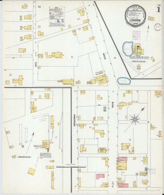 Sanborn Fire Insurance Map from London, Laurel County, Kentucky (1901), Sheet #0001 - Historic Sanborn Fire Insurance Map Print, vintage old map wall art, antique decor, genealogy gift, Kentucky Kentucky map