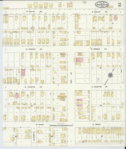 Sanborn Fire Insurance Map from New Boston, Scioto County, Ohio (1911), Sheet #0002 - Historic Sanborn Fire Insurance Map Print, vintage old map wall art, antique decor, genealogy gift, Ohio Ohio map