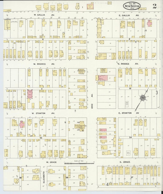 Sanborn Fire Insurance Map from New Boston, Scioto County, Ohio (1911), Sheet #0002 - Historic Sanborn Fire Insurance Map Print, vintage old map wall art, antique decor, genealogy gift, Ohio Ohio map