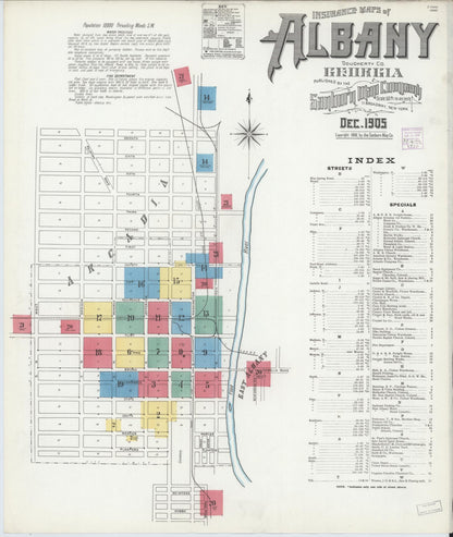 Sanborn Fire Insurance Map from Albany, Dougherty County, Georgia (1905), Sheet #0001 - Complete Map Set gallery image, historic Sanborn map, vintage wall art, Georgia Georgia