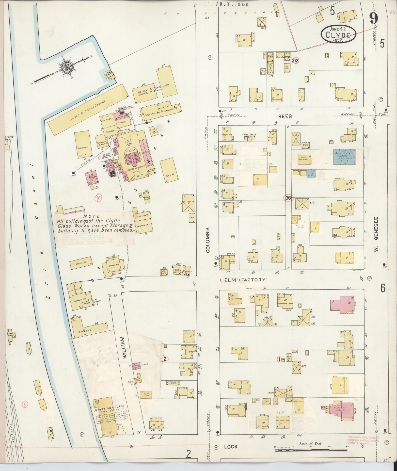 Sanborn Fire Insurance Map from Clyde, Wayne County, New York (1932), Sheet #0009 - Complete Map Set gallery image, historic Sanborn map, vintage wall art, New York New York