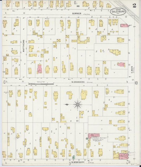 Sanborn Fire Insurance Map from Galesburg, Knox County, Illinois (1898), Sheet #0002 - Historic Sanborn Fire Insurance Map Print, vintage old map wall art, antique decor, genealogy gift, Illinois Illinois map
