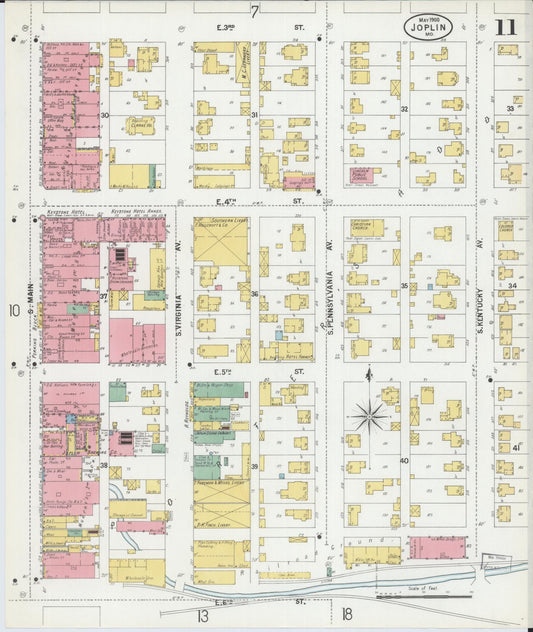 Sanborn Fire Insurance Map from Joplin, Jasper County, Missouri (1900), Sheet #0011 - Historic Sanborn Fire Insurance Map Print, vintage old map wall art, antique decor, genealogy gift, Missouri Missouri map