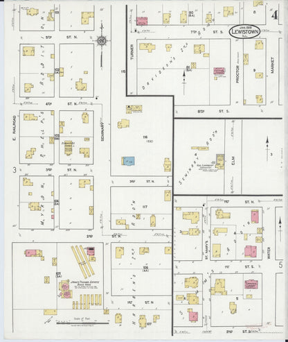 Sanborn Fire Insurance Map from Lewistown, Fulton County, Illinois (1919), Sheet #0004 - Complete Map Set gallery image, historic Sanborn map, vintage wall art, Illinois Illinois