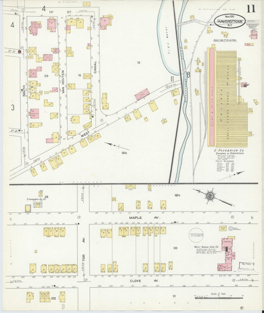 Sanborn Fire Insurance Map from Haverstraw, Rockland County, New York (1910), Sheet #0011 - Historic Sanborn Fire Insurance Map Print, vintage old map wall art, antique decor, genealogy gift, New York New York map