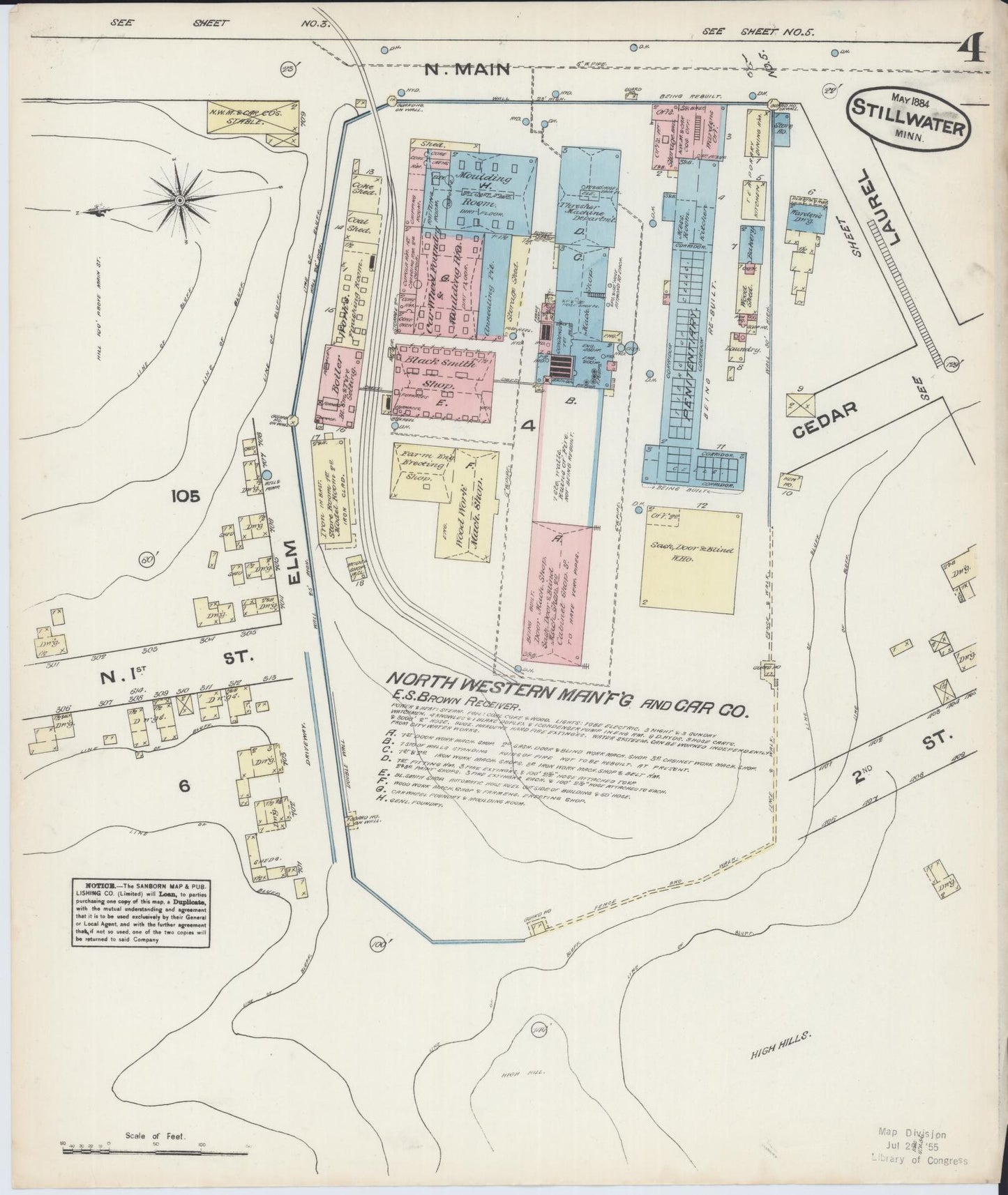 Sanborn Fire Insurance Map from Stillwater, Washington County, Minnesota (1884), Sheet #0004 - Complete Map Set gallery image, historic Sanborn map, vintage wall art, Minnesota Minnesota