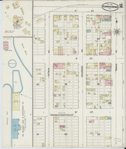 Sanborn Fire Insurance Map from Glenwood Springs, Garfield County, Colorado (1890), Sheet #0002 - Complete Map Set gallery image, historic Sanborn map, vintage wall art, Colorado Colorado