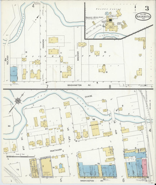 Sanborn Fire Insurance Map from Navasota, Grimes County, Texas (1912), Sheet #0003 - Historic Sanborn Fire Insurance Map Print, vintage old map wall art, antique decor, genealogy gift, Texas Texas map