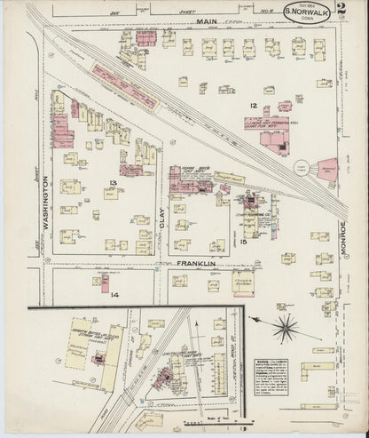 Sanborn Fire Insurance Map from South Norwalk, Fairfield County, Connecticut (1884), Sheet #0002 - Complete Map Set gallery image, historic Sanborn map, vintage wall art, Connecticut Connecticut