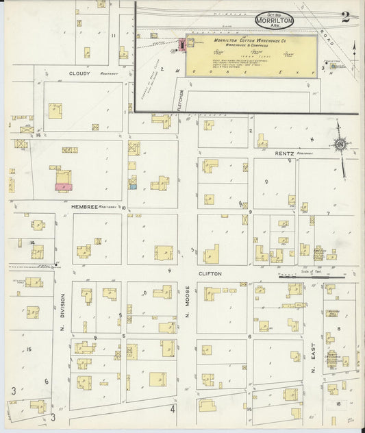 Sanborn Fire Insurance Map from Morrilton, Conway County, Arkansas (1913), Sheet #0002 - Historic Sanborn Fire Insurance Map Print, vintage old map wall art, antique decor, genealogy gift, Arkansas Arkansas map
