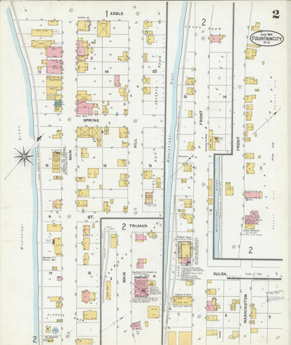 Sanborn Fire Insurance Map from Fountain City, Buffalo County, Wisconsin (1904), Sheet #0002 - Complete Map Set gallery image, historic Sanborn map, vintage wall art, Wisconsin Wisconsin