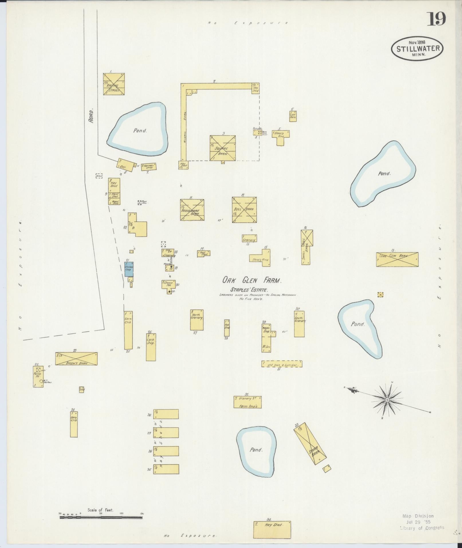 Sanborn Fire Insurance Map from Stillwater, Washington County, Minnesota (1898), Sheet #0019 - Complete Map Set gallery image, historic Sanborn map, vintage wall art, Minnesota Minnesota