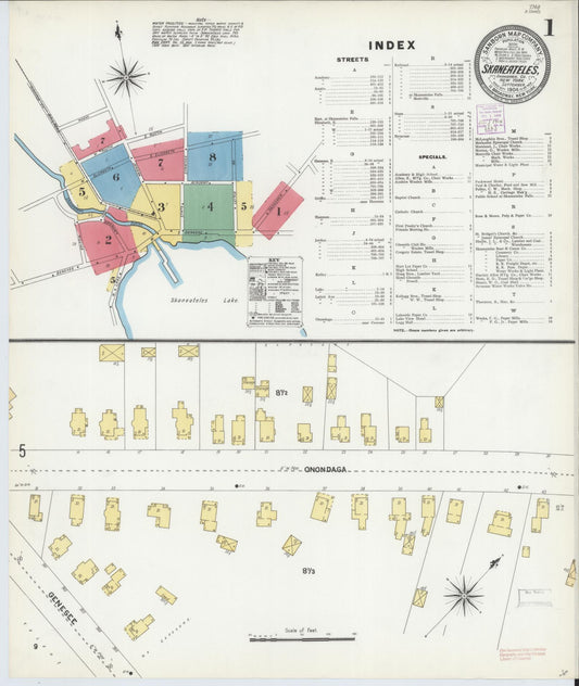 Sanborn Fire Insurance Map from Skaneateles, Onondaga County, New York (1904), Sheet #0001 - Complete Map Set gallery image, historic Sanborn map, vintage wall art, New York New York