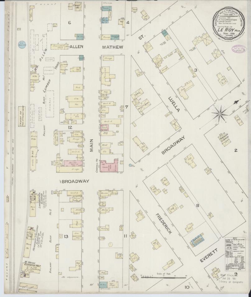 Sanborn Fire Insurance Map from Le Roy, Mower County, Minnesota. (1886) – Map View