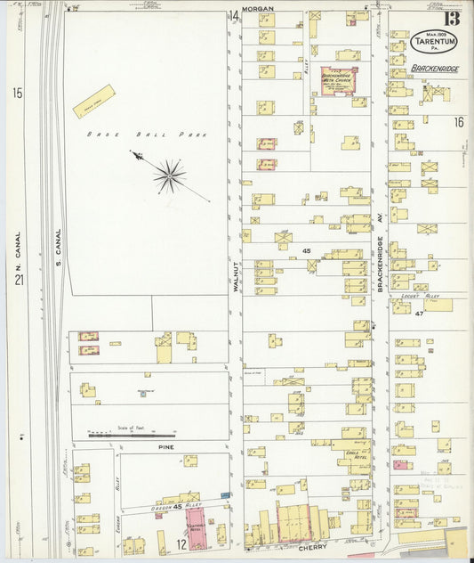 Sanborn Fire Insurance Map from Tarentum, Allegheny County, Pennsylvania (1909), Sheet #0013 - Historic Sanborn Fire Insurance Map Print, vintage old map wall art, antique decor, genealogy gift, Pennsylvania Pennsylvania map