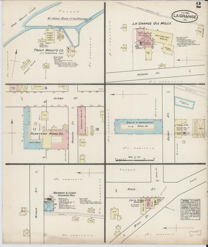 Sanborn Fire Insurance Map from La Grange, Troup County, Georgia (1885), Sheet #0002 - Complete Map Set gallery image, historic Sanborn map, vintage wall art, Georgia Georgia