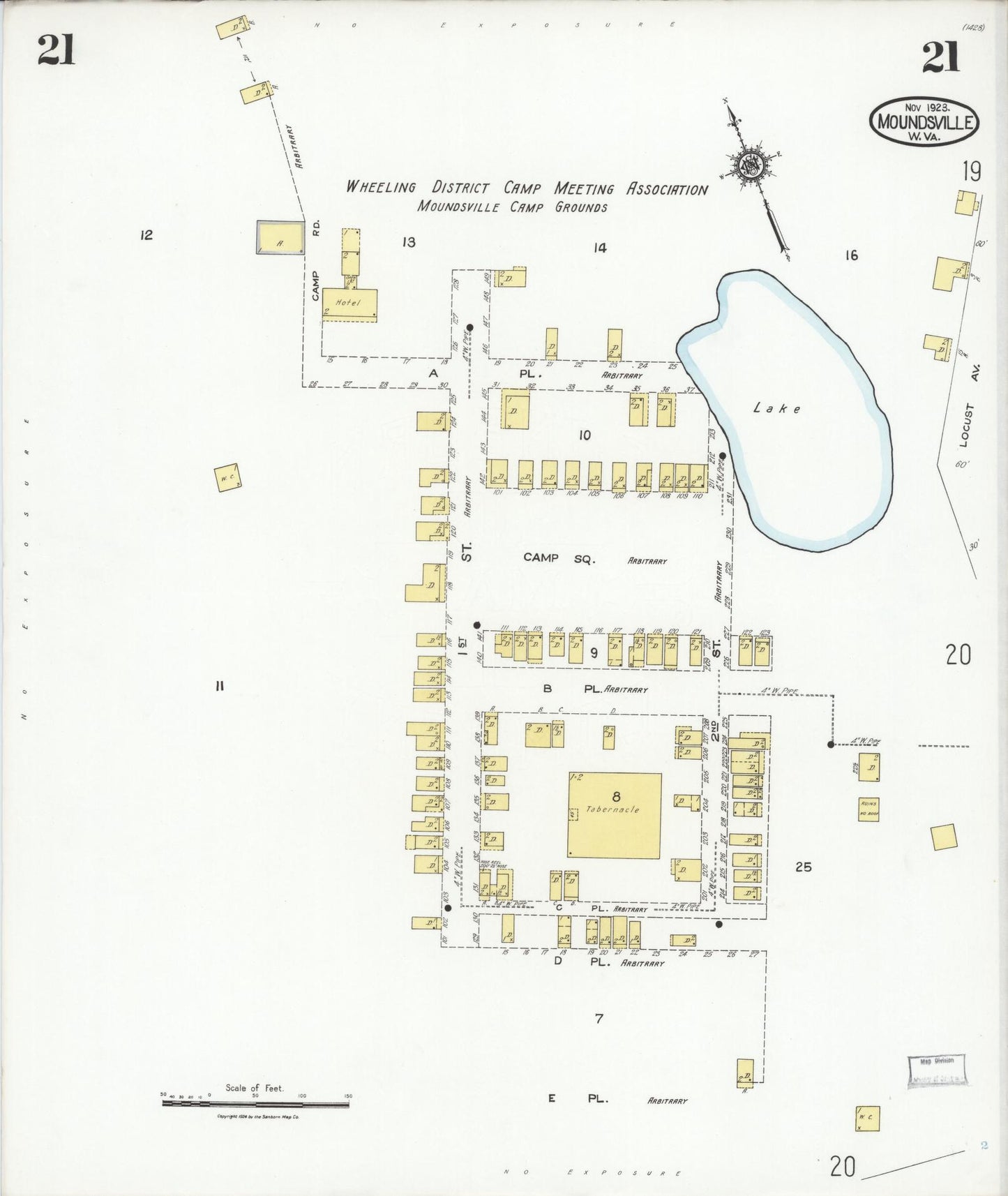 Sanborn Fire Insurance Map from Moundsville, Marshall County, West Virginia (1923), Sheet #0021 - Historic Sanborn Fire Insurance Map Print, vintage old map wall art, antique decor, genealogy gift, West Virginia West Virginia map