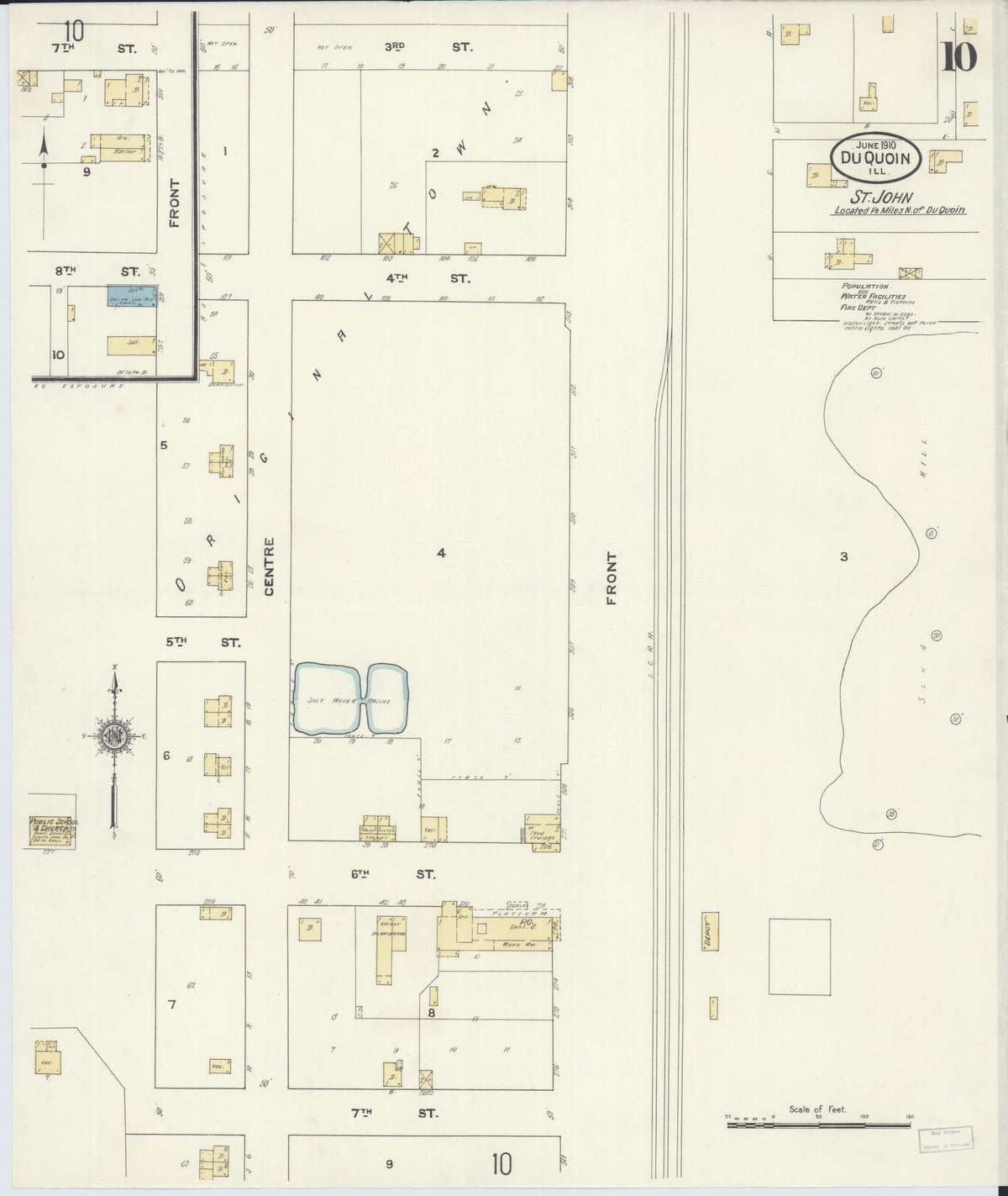Sanborn Fire Insurance Map from Du Quoin, Perry County, Illinois (1910), Sheet #0010 - Complete Map Set gallery image, historic Sanborn map, vintage wall art, Illinois Illinois